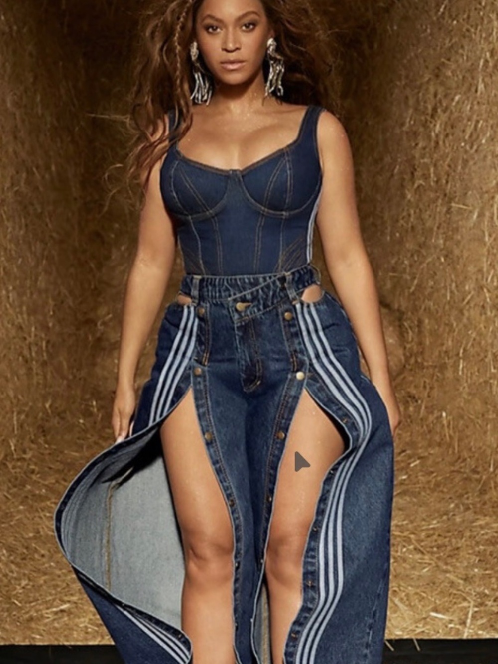 Adidas + Ivy Park NWT small break away jeans Rodeo Collection